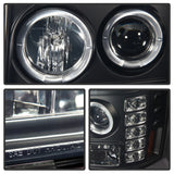 Spyder 07-13 GMC Sierra 1500 Projector LED Halo Headlights - Black Smoke