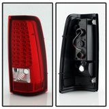 Spyder Xtune 99-02 Chevy Silverado 1500 | 99-06 GMC Sierra 1500 LED Tail Lights - Red Clear (Does Not Fit Stepside)