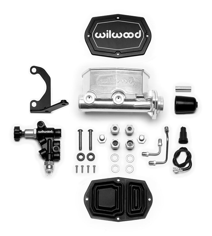 Wilwood - 1988-1998 Chevy/GMC C1500-OBS Aluminum Compact Tandem M/C Kit with Bracket and Valve