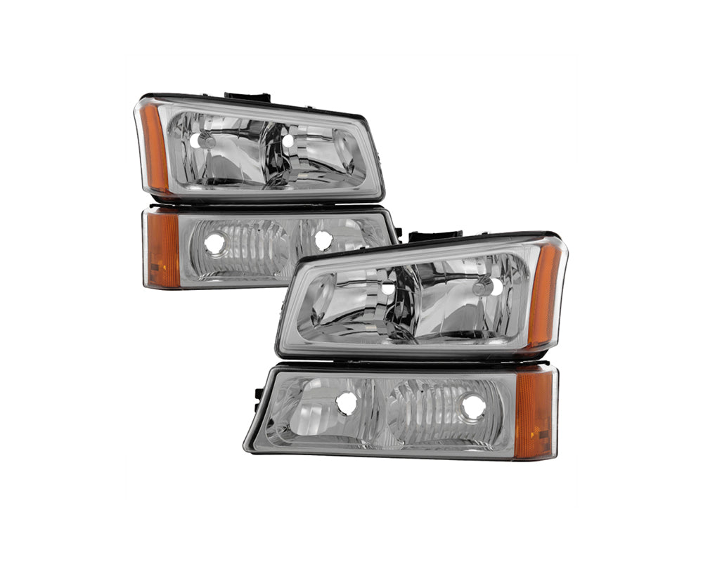 Spyder Xtune Chevy/GMC Silverado/Sierra 1500 03-06 Crystal Headlights w/ Bumper Lights Chrome