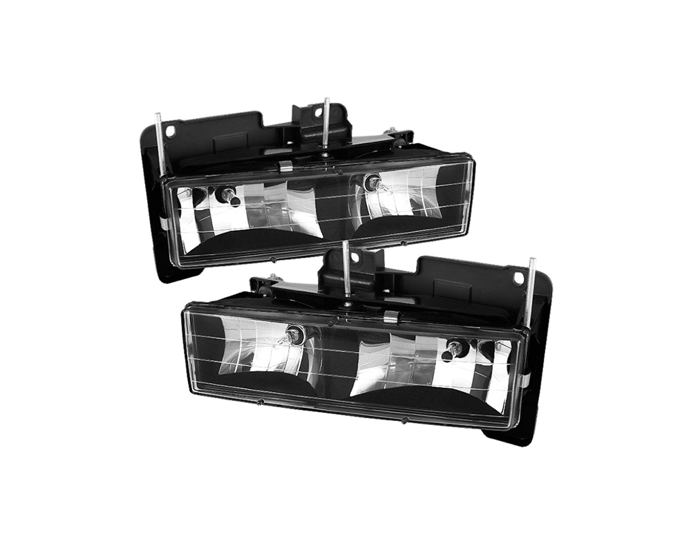 Spyder 88-98 Chevy/GMC C/K Series 1500/2500 Crystal Headlights - Black