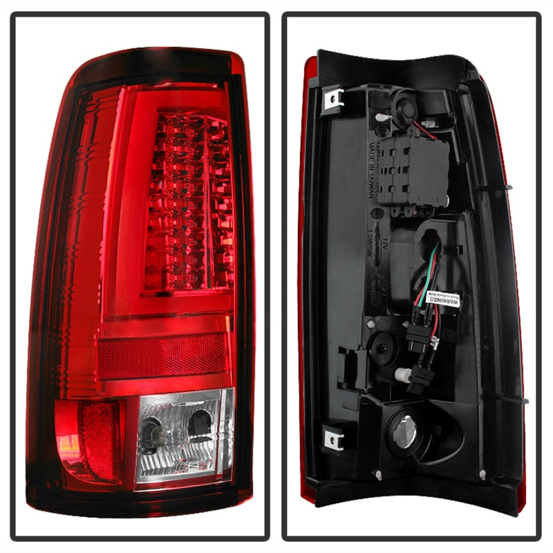 Spyder Chevy/GMC Silverado/Sierra 1500/2500 99-06 Version 2 LED Tail Lights - Red Clear (Does Not Fit Stepside)