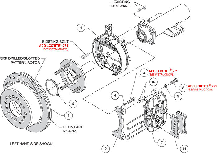 Wilwood - Chevy S10 Axle Flange Forged Dynapro Low-Profile Rear Parking Brake Kit - 11-Inch Rotors