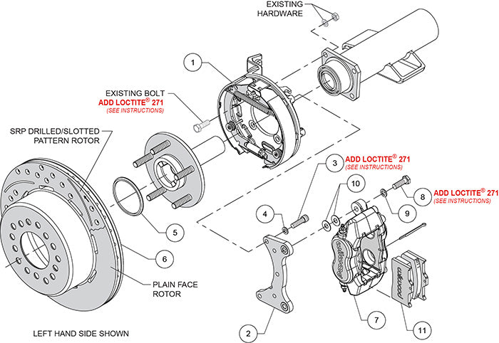 Wilwood - Chevy S10 Axle Forged Dynalite Rear Parking Brake Kit - 12.19-Inch Rotors