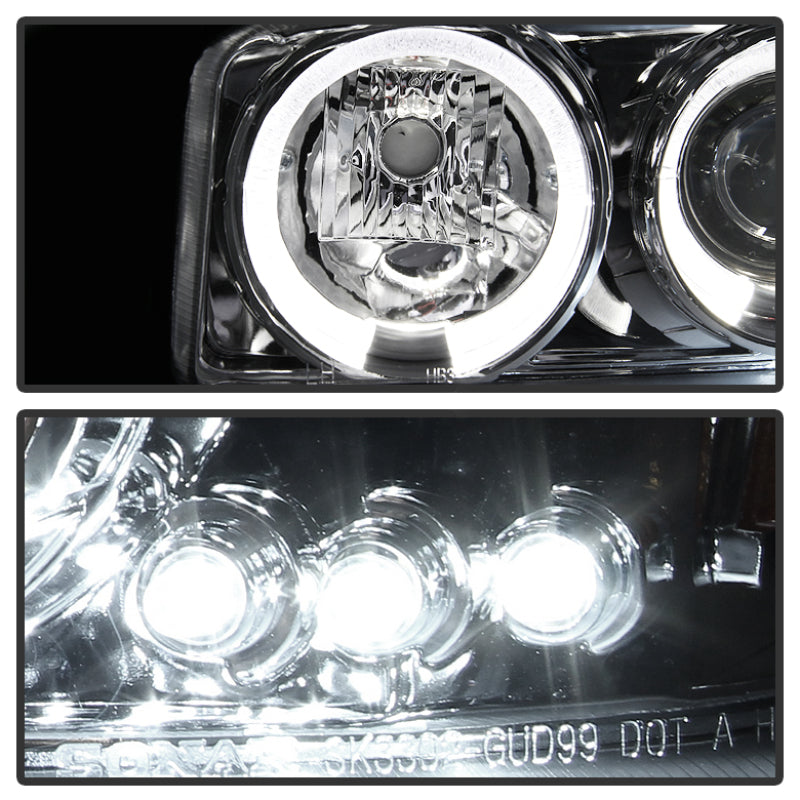 Spyder 99-06 GMC Sierra 1500/2500/3500 Projector Headlights LED Halo - Chrome